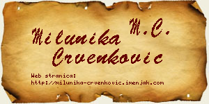 Milunika Crvenković vizit kartica